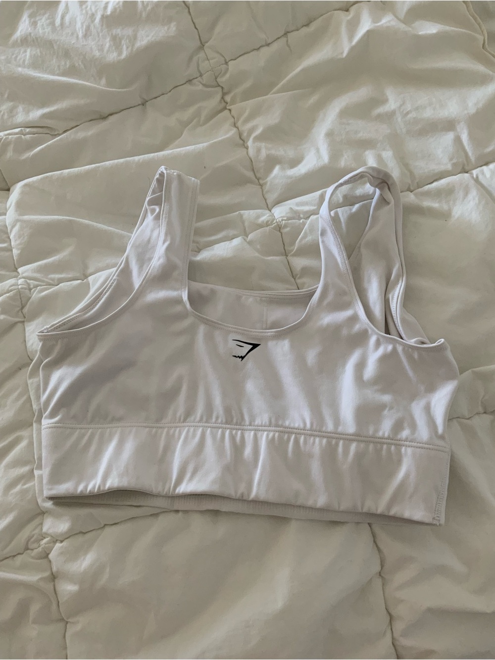 Gymshark White Scoop Neck Light Support Sports Bra